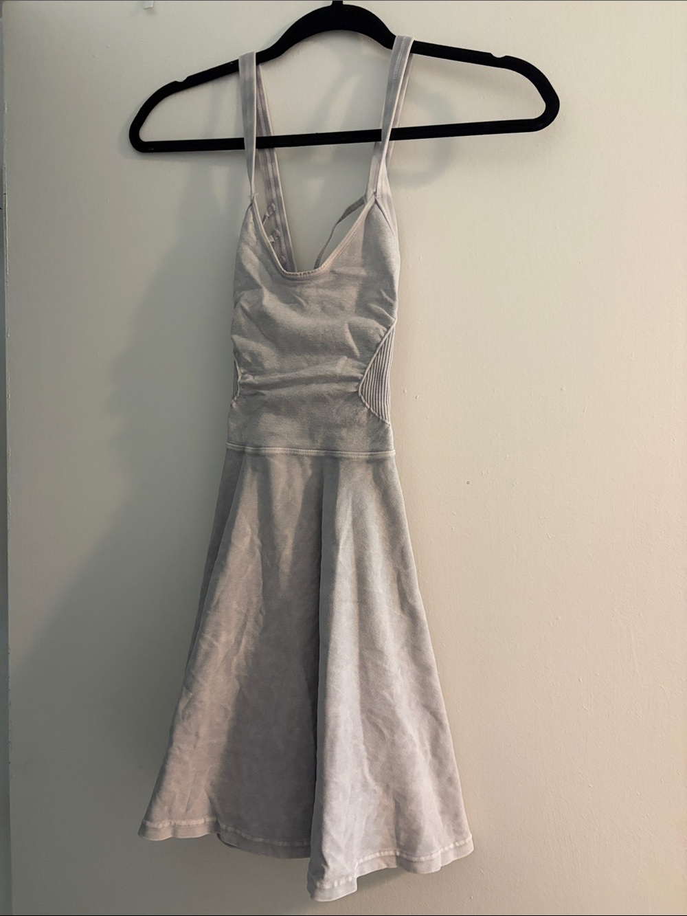 FP Movement by Free People Light Gray Scoop Neck Mini Dress